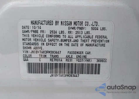 2015 Infiniti Q50 Premium из США, поврежденный, VIN JN1BV7AR3FM393447